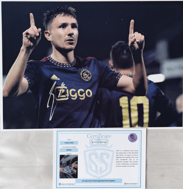 Gesigneerde Foto van Steven Berghuis met Certificaat