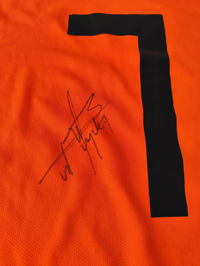 Gesigneerd Andy van der Meyde Nederlands elftal shirt