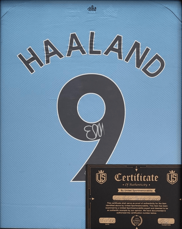 Gesigneerd Erling Haaland Manchester City Shirt met Certificaat van Echtheid