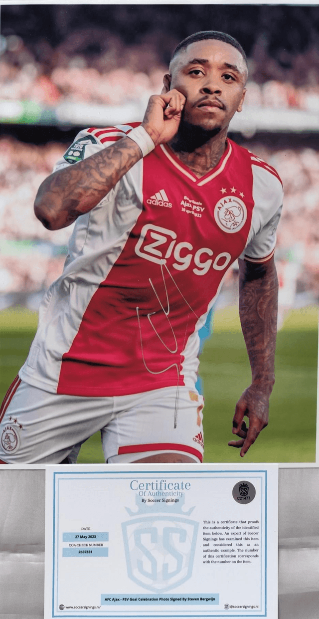 Gesigneerde Foto van Steven Bergwijn!