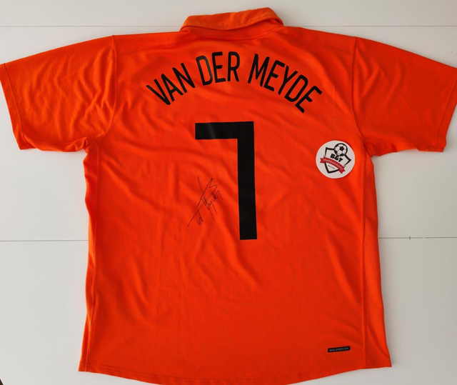 Gesigneerd Andy van der Meyde Nederlands elftal shirt