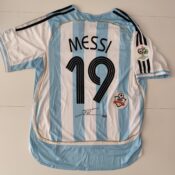 Gesigneerd Messi Argentinië WK 2006 Shirt